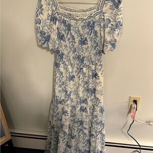 Max Studio Blue and White Floral Dress